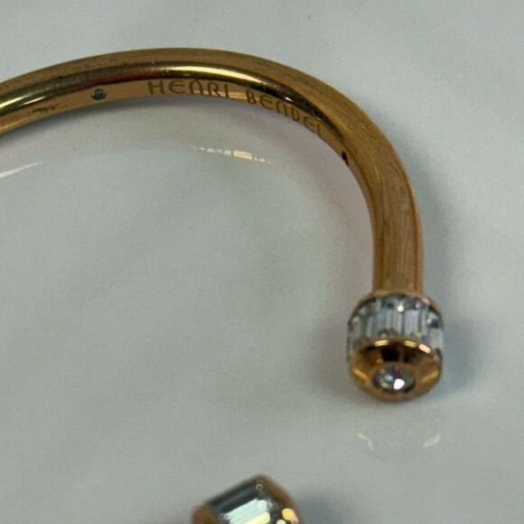 Henri Bendel Deco Petit Hinged Cuff Bracelet Rose Gold - Picture 3 of 4